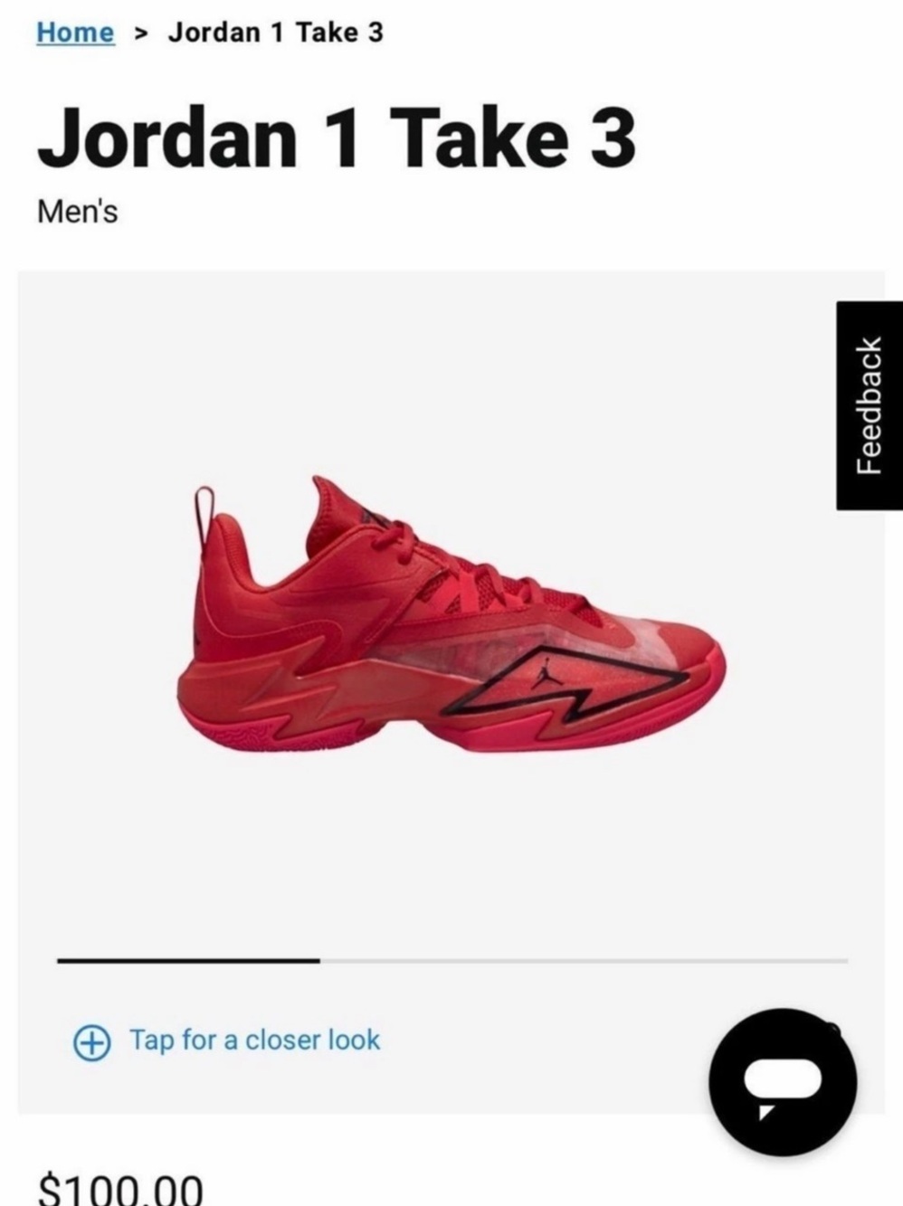 Jordan Air Jordan Westbrook One Take 3 University Red Men's Red Athletic Shoes